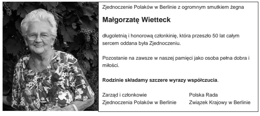 Malgorzata Wietteck - pożegnanie